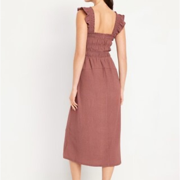 Old Navy Pink Ruched Sleeveless Sundress - Picture 2 of 5